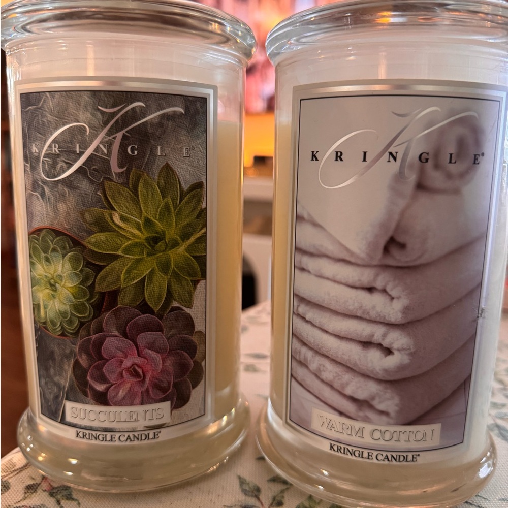 Kringle Candle Succulent & Warm Cotton Candle Duo